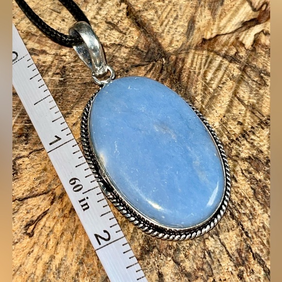 Blue Anhydrite Pendant 2 1/4” - Picture 4 of 9
